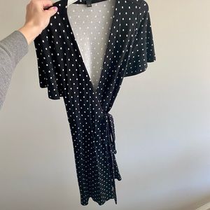 Ann Taylor Polka Dot Tie-Waist Dress